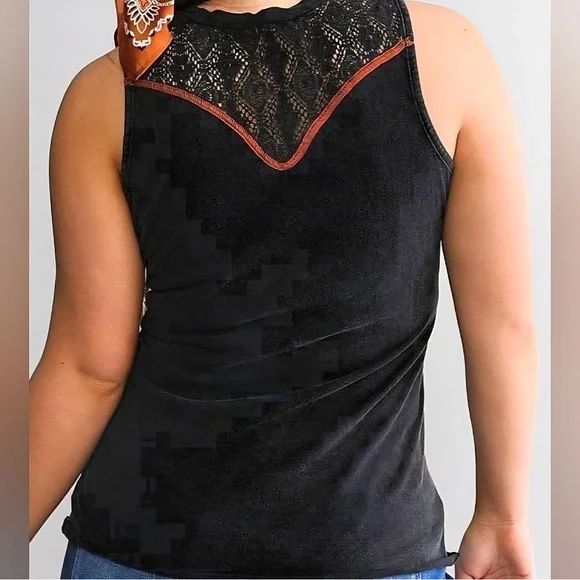 Affliction Black Fringe Graphic Tank - Picture 3 of 6